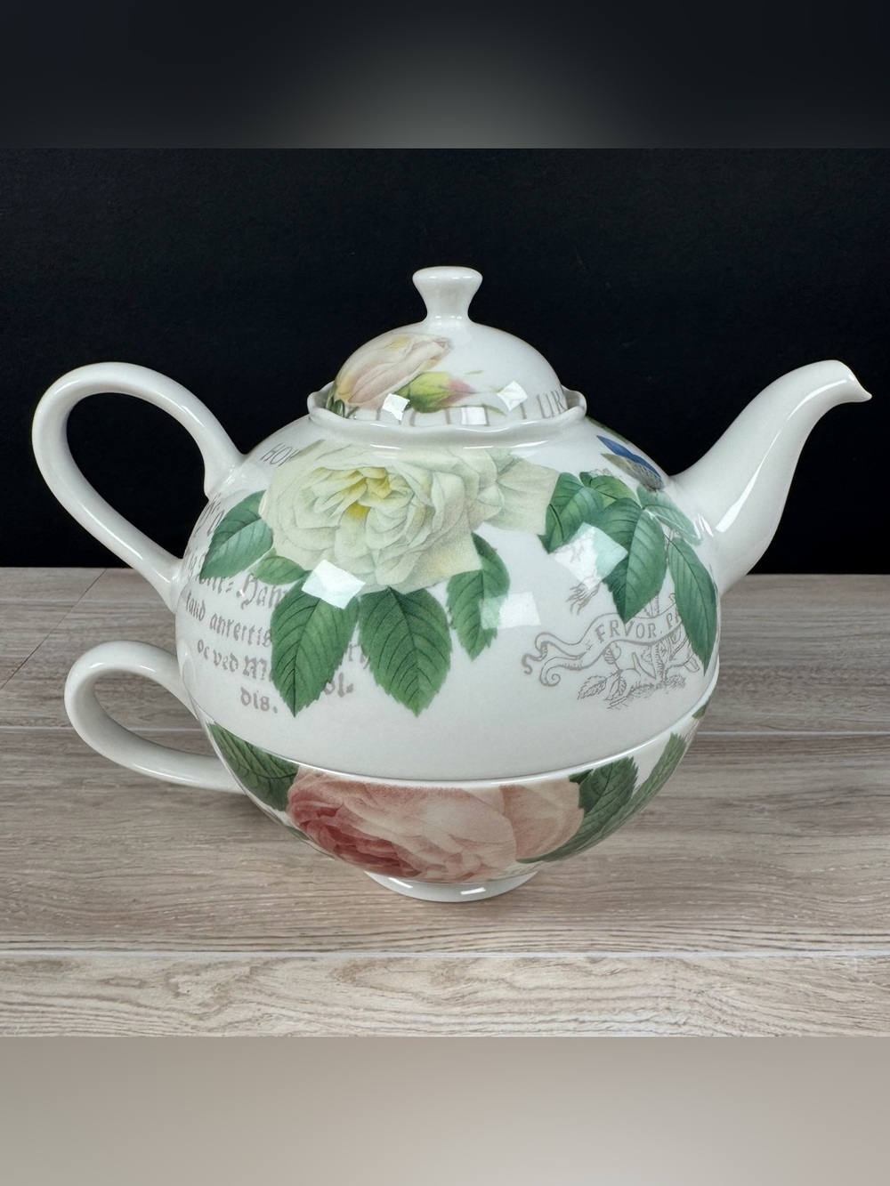 Royal Worcester RHS Roses Teapot Cup & Lid Floral Royal Horticultural Society